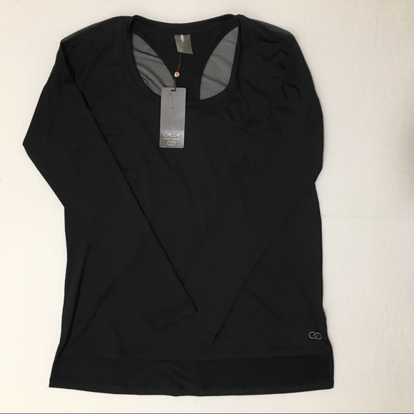 Calia Mesh Sheer Workout Active Black Top Medium M - Picture 8 of 8